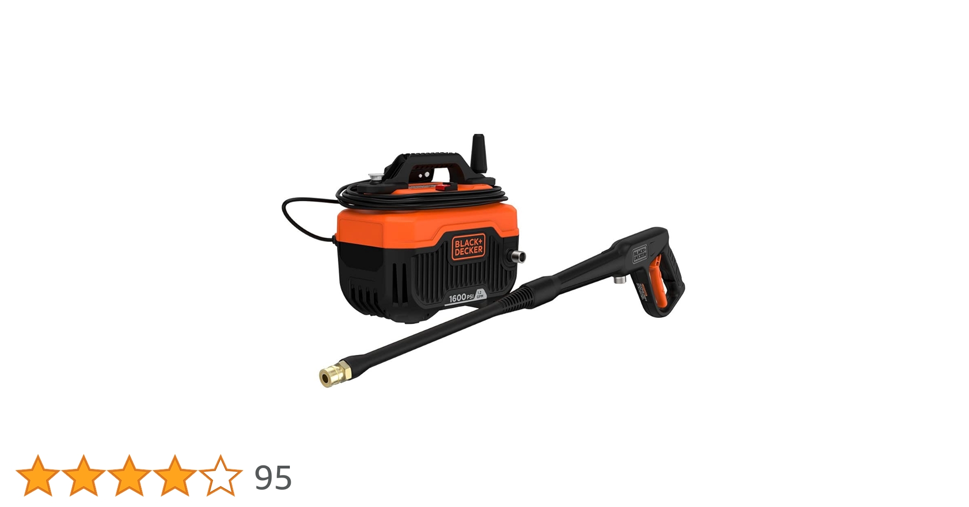 Amazon | BLACK+DECKER Electric Cold Water Pressure Washer, 1,600